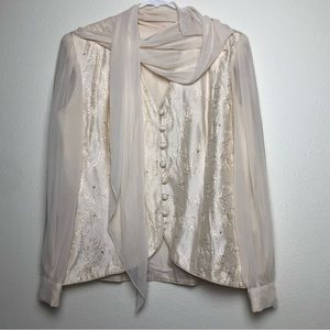 1980’s embroidered cream buttoned blouse